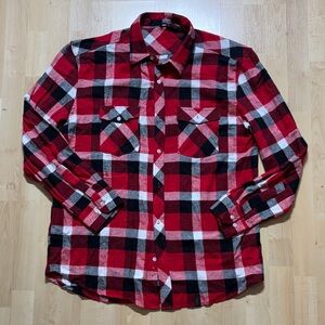 Classic Red and Black Plaid Casual Shirt